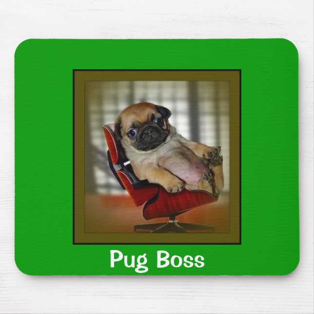Pug Boss Mouse Mat (Front)