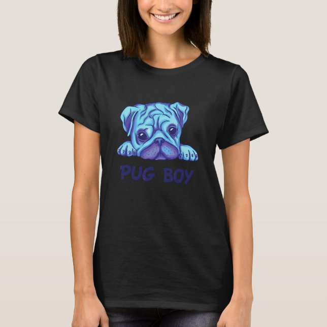 Pug Boy Dog Face Pug T-Shirt (Front)