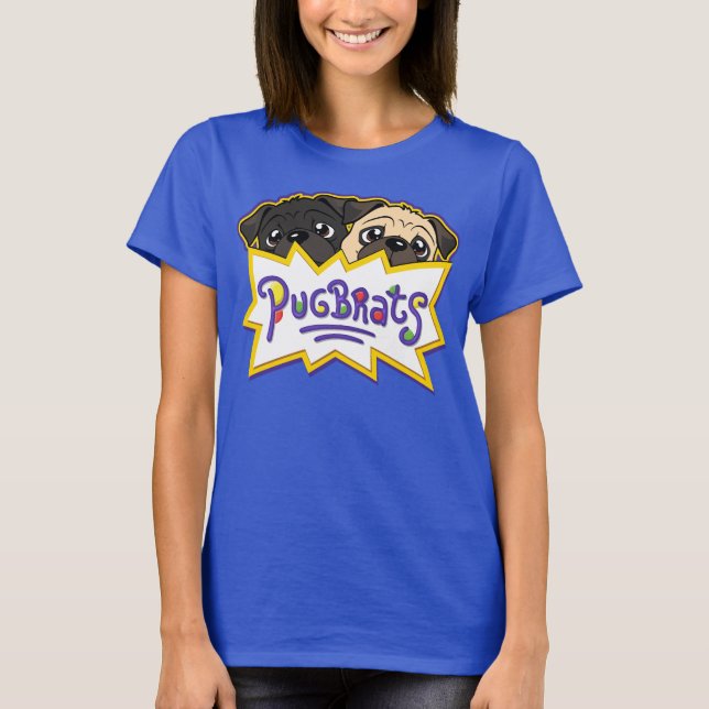 Pug Brats Cute Pugs T-Shirt (Front)