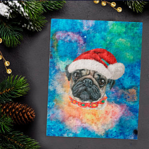 Pug Breed Dog Christmas Jigsaw Puzzle