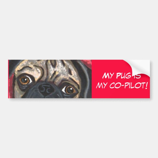 Pug bumper sticker (Front)