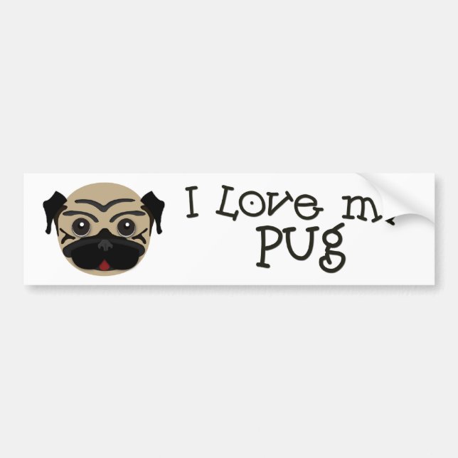 pug bumper sticker (Front)