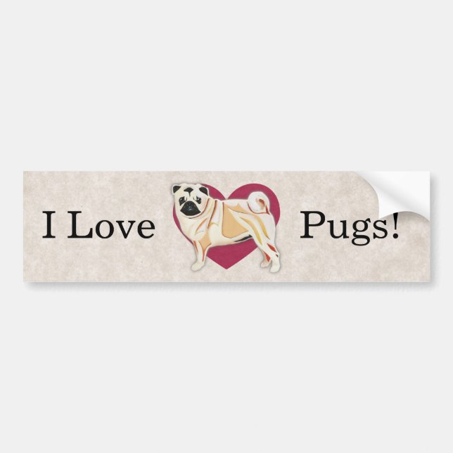 Pug Bumper Sticker (Front)