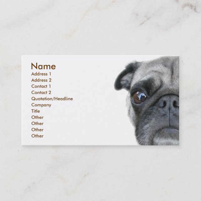 Pug Business Card (Front)