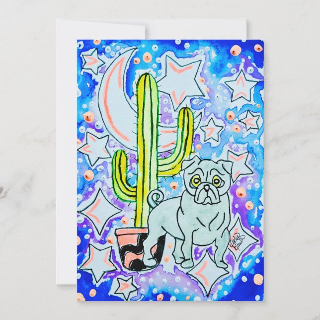Pug & Cactus Invitation (Front)