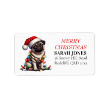 Pug Caine Cute Merry Christmas Wishes 