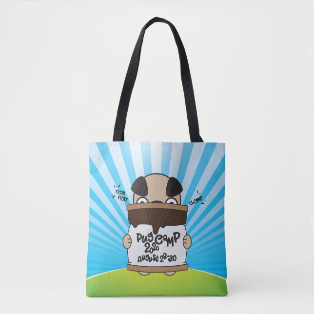 Pug Camp 2020 S'more Design Tote Bag (Front)