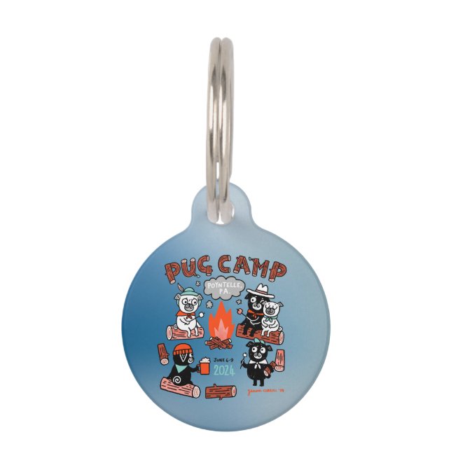 Pug Camp 2024 Dog Tag (Front)