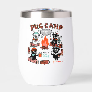 Pug Camp 2024 Wine Tumbler - White
