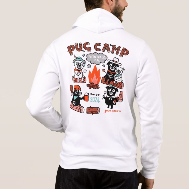 Pug Camp 2024 Zip-up Hoodie (Back)