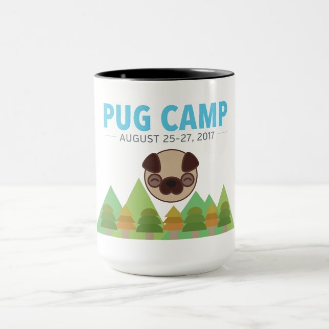 Pug Camp Coffee Tea Mug (Center)