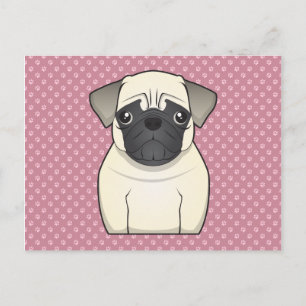 Pug Cartoon Postcard