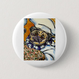 Pug Chef 6 Cm Round Badge