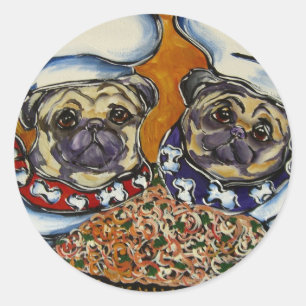 Pug Chef Classic Round Sticker