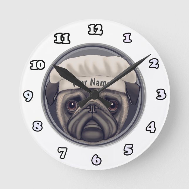 Pug Chef  clock (Front)