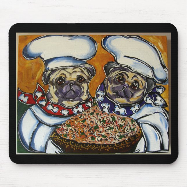 Pug Chef Mouse Mat (Front)