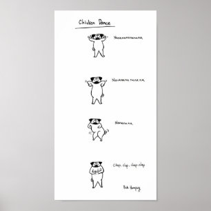 Pug Chicken Dance Poster