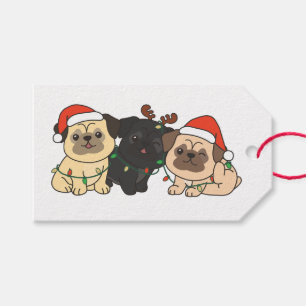 Pug Christmas Animals Cute Dogs Holiday Gift Tags
