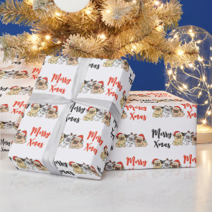Pug Christmas Animals Cute Dogs Holiday Wrapping Paper