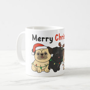 Pug Christmas Animals Cute Dogs Merry Christmas Co Coffee Mug