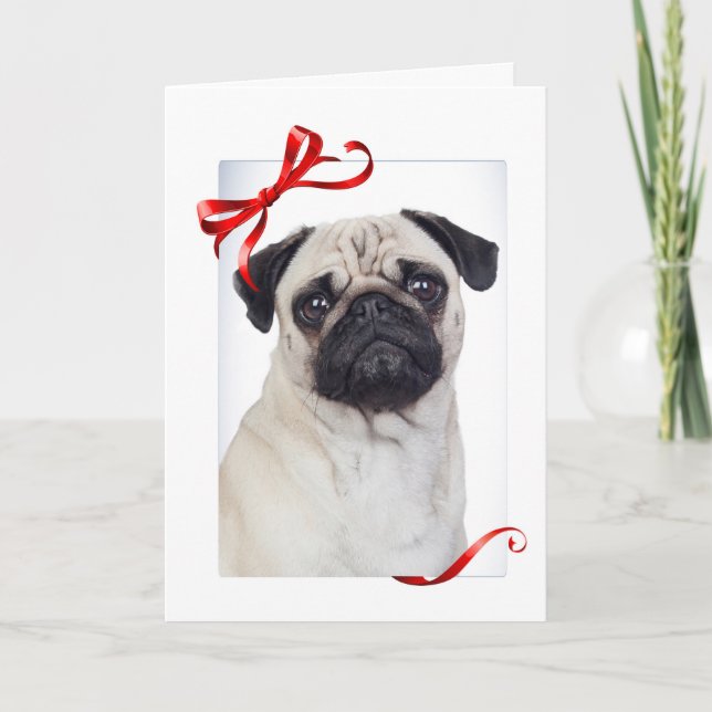 Pug Christmas Card (Front)