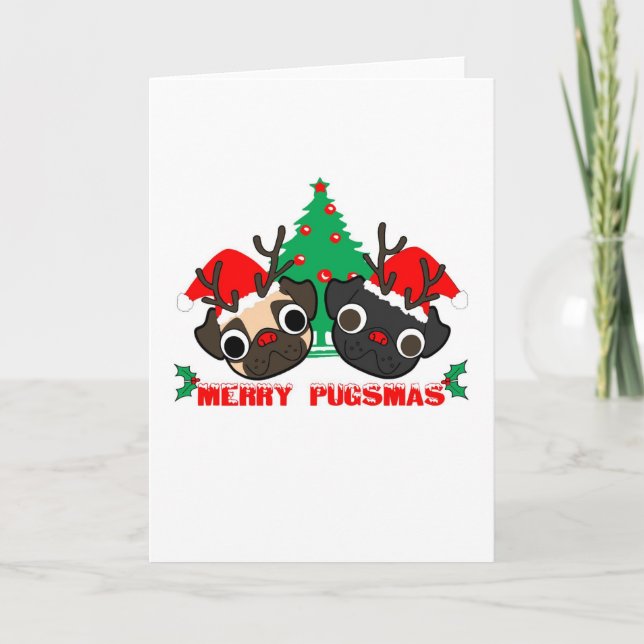 Pug Christmas Card (Front)