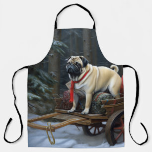 Pug Christmas Festive Season Apron