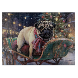 Pug Christmas Festive Season Cutting Board