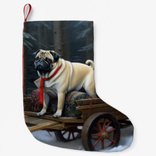 Pug Christmas Festive Season Small Christmas Stocking