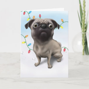 Pug Christmas Holiday Card