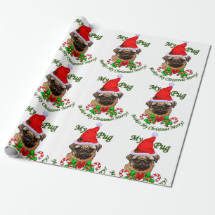 Pug Christmas Merry Wrapping Paper