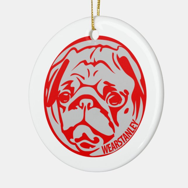 Pug Christmas Ornament (Left)