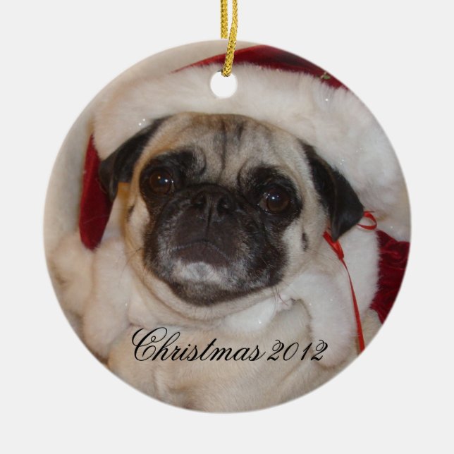 Pug Christmas Ornament (Front)