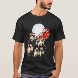 Pug Christmas Santa Sleigh Pug Dog Xmas T-Shirt