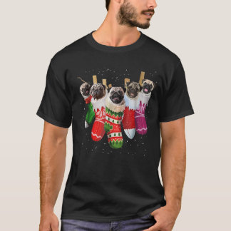 Pug Christmas Socks Funny T-Shirts Xmas Vintage