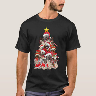 Pug Christmas Tree Dog Santa Merry Pugmas Xmas T-Shirt