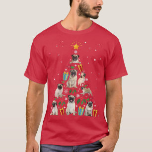 Pug Christmas Tree Funny Xmas For Pug Dog Lover T-Shirt