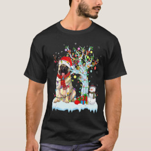 Pug Christmas Tree Light Pajama Pug Dog Xmas Match T-Shirt