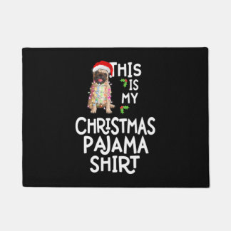 Pug Christmas Tree Light Santa Dog Xmas Pugmas Doormat
