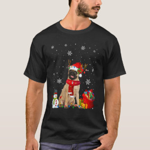 Pug Christmas Tree Lights Dog Puppy T-Shirt