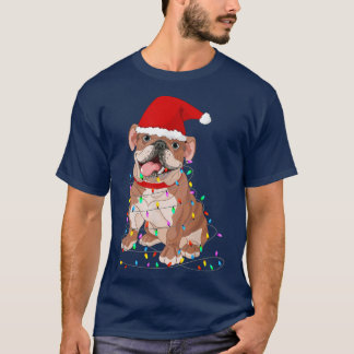 Pug Christmas Tree Lights Santa Dog Xmas Boys Pugm T-Shirt