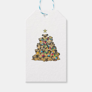 Pug Christmas Tree Merry Dogmas Cute Gift Tags