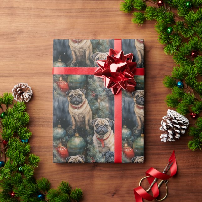 Pug Christmas Wrapping Paper (Holiday Gift)