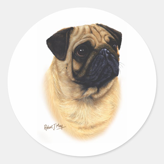 Pug Classic Round Sticker (Front)