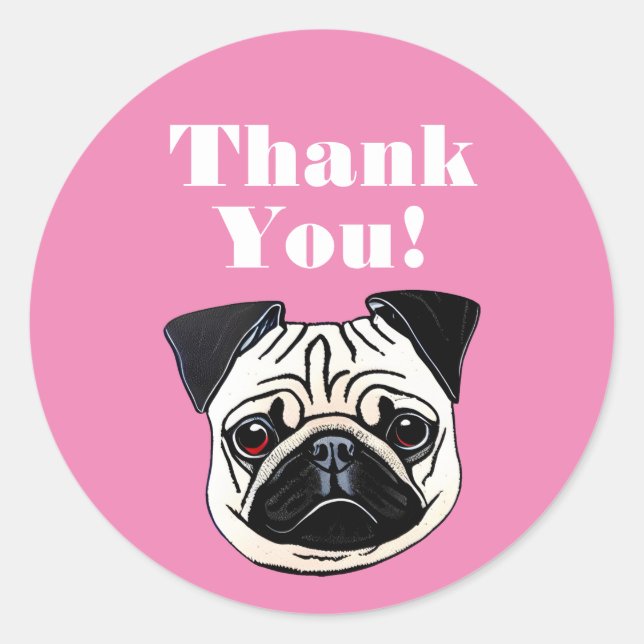 Pug Classic Round Sticker (Front)