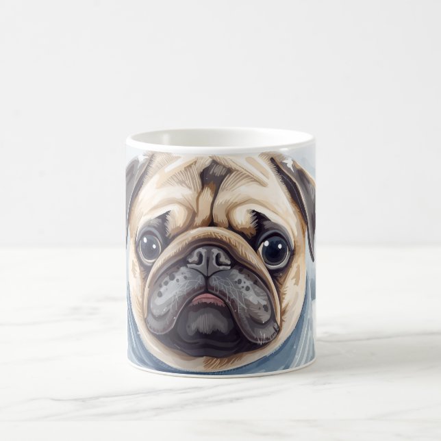  “Pug & Cocoa” Cute Pug Mug (Center)