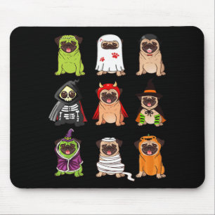 Pug Collection Happy Pugoween Halloween Spooky Cos Mouse Mat