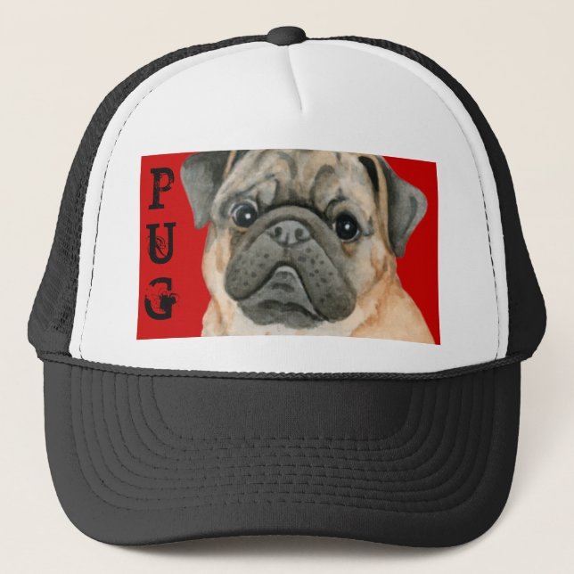 Pug Color Block Trucker Hat (Front)