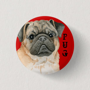 Pug Colour Block 3 Cm Round Badge