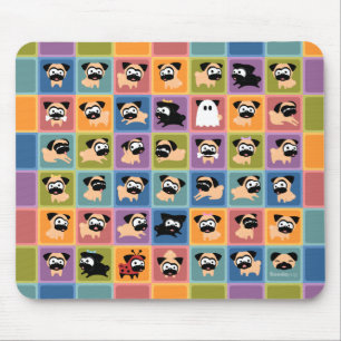 Pug Colour Square Mousepad